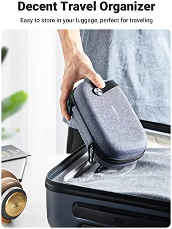 UGREEN Travel Accessories Bag, Portable Cable Organiser Travel Electronics Organiser Small Gadget Cable Bag Pouch, Hard Case for Charger Adapter Power Bank Hard Drive(Grey) - Image 6