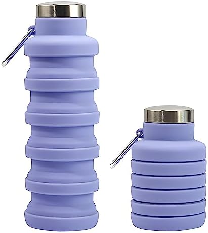 Collapsible Water Bottle Uk Brand Bpa Free Silicone Travel Essential Foldable Gym Bottle Leakproof Hiking Camping Accessories Cycling Bottle Yoga Bottle Kids 500ml