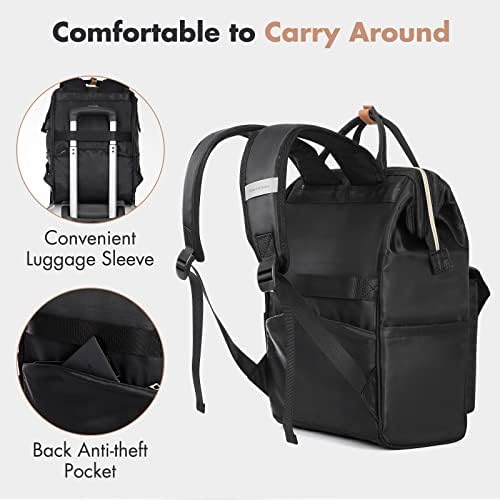 Lekesky Backpack Womens Travel Backpack Extra Large Rucksack Bag for Women Men Overnight Backpack Weekender Backpack,17.3" Backpack,Black - Image 3