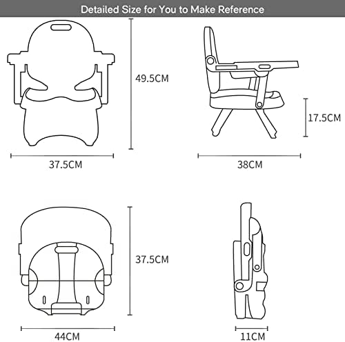Bebamour Baby Chair Booster Seat with Tray Sit Me Up Baby Chair for Eating Portable, Travel, with Green Padding - Image 3