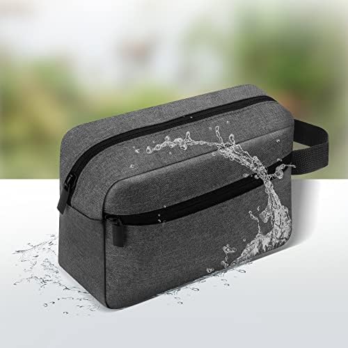 Toiletry Bag for Men, Portable Travel Wash Bag Waterproof Shaving Bag Toiletries Accessories Cosmetic Bag Make Up Bag, Gym Shower Bathroom Makeup Bag with Handle (Grey) - Image 3
