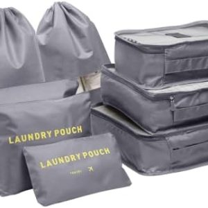 Packing Cubes for Suitcases, 8 pcs Packing Cubes Luggage Organiser Bags Travel Essentials Bags for Clothes Shoes Toiletries Travel Luggage Organizers Storage Bags