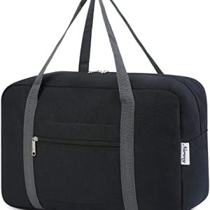 for Ryanair Airlines Cabin Bag 40x20x25 Underseat Foldable Travel Duffel Bag Holdall Tote Carry on Hand Luggage Overnight for Women and Men 20L (Black)