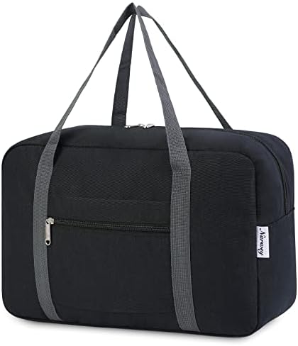 for Ryanair Airlines Cabin Bag 40x20x25 Underseat Foldable Travel Duffel Bag Holdall Tote Carry on Hand Luggage Overnight for Women and Men 20L (Black)