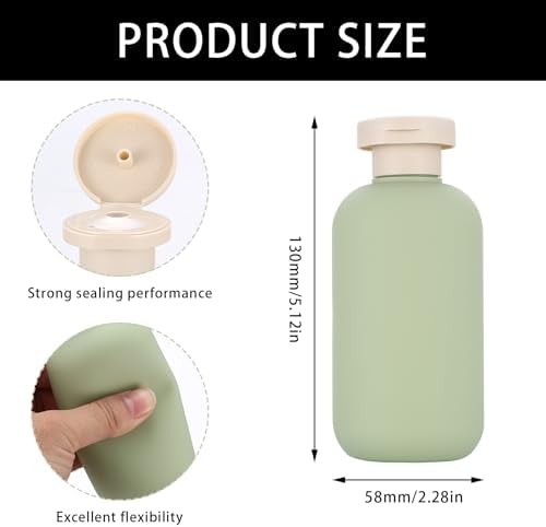 4 Pcs 200ml Travel Bottles for Toiletries, Squeeze Bottles, Silicone Travel Bottles, Refillable Plastic Travel Containers, Leak Proof Empty Flip Cap Squeezable Shampoo and Conditioner Bottles - Image 2