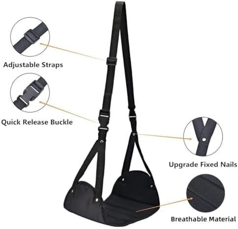 Airplane Footrest - Best Travel Essential, Airplane Travel Accessories, No Clashing Foot Hammock & Portable Plane Leg Rest, Provides Relaxation and Comfortable for Long Flight - Image 3