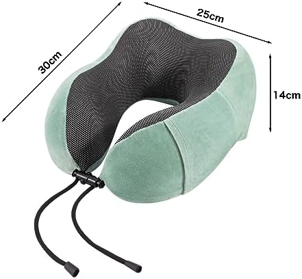 Travel Pillow Neck Pillow Memory Foam Soft Comfort and Support Travel Flight Neck Pillows,U-shaped Pillow for Sleeping with Storage Bag for Airplane Car Office Home,etc (Green) - Image 5