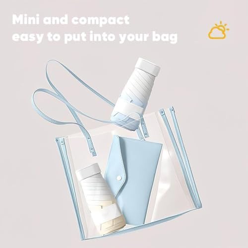 UV Umbrella For Sun Protection Spf Upf 50, Sun Umbrella Uv Protection Personal, 6 Ribs Sun Umbrellas For Rain, Portable Pocket Umbrella Small, Compact Umbrella For Travel School Daily Life - Image 4