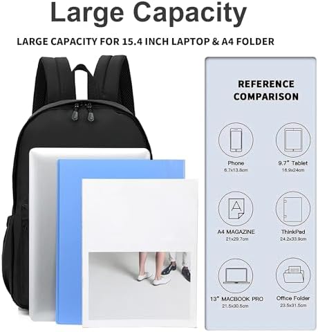 School Backpack for Teenager Men and Women Lightweight Classic Casual Rucksack Travel Backpack for 15.6-Inch Laptop - Image 4