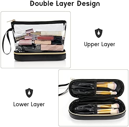 Ethereal Travel Makeup Bag, Clear Cosmetic Bag Make Up Organizer TSA Approved Toiletry Bag, Waterproof Pouch for Women Purse for Toiletries Accessories Brushes - Image 2