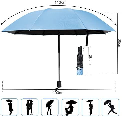 Vicloon Windproof Travel Umbrella, UPF>50+, Block 95% of UV, UV Blocked Umbrella, Compact, Light, Strong and Portable - Wind Resistant, Folding Backpack Umbrella for Rain - Men and Women - Image 2