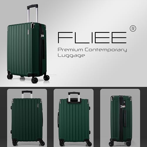 Medium Suitcase Hard Shell | Lightweight Suitcase | Aluminum Telescopic Handle | TSA 3 Digit Combination Lock | 4 Dual Spinner Wheels. (Green, Medium 24") - Image 2
