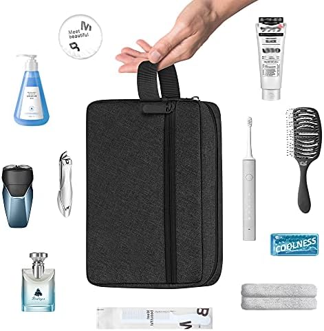 Toiletry Bag for Men, Portable Travel Wash Bag Waterproof Shaving Bag Toiletries Accessories Cosmetic Bag Make Up Bag, Gym Shower Bathroom Makeup Bag with Handle (Black) - Image 6