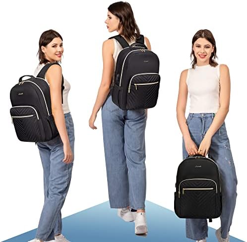 LOVEVOOK Laptop Backpack for Women 15.6 Inch, Womens Backpack for Work Business Travel School College With USB Port, Lightweight Back Pack Computer Laptop Rucksack-Black - Image 7