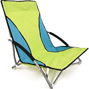 Nalu Folding Low Camping Chair Lightweight Foldable Portable Garden Beach Seat - Green