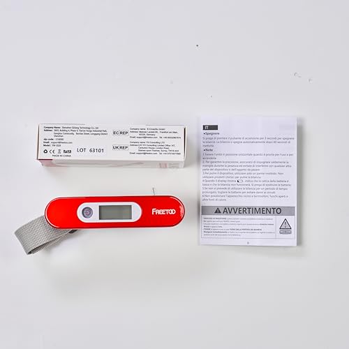 FREETOO Luggage Scale Portable Digital Weight Scale for Travel Suitcase Weigher with Tare Function 110 Lb/ 50Kg Capacity Red - Image 12