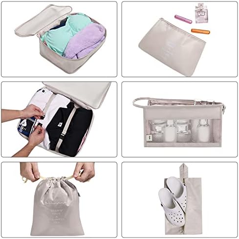 OSDUE Packing Cubes for Suitcase, 8PCS Thickening Travel Organiser Packing Bags Lightweight Travel Accessories Organizers Essentials Clothes Shoes Cosmetics Toiletries Storage Bags - Image 5