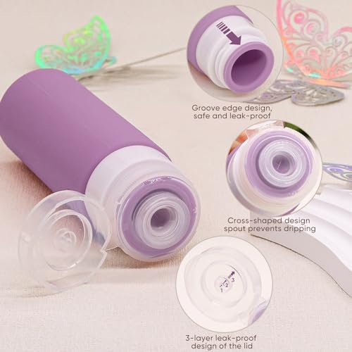 26 Pack Squeezable Silicone Travel Bottles Set - Empty, Leak-Proof, Refillable Containers for Toiletries, TSA Approved Travel Accessories for Women, Airplane Travel Essentials - Image 4