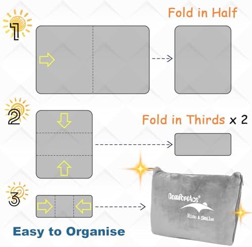 2 in 1 Travel Blanket or Travel Pillow with Zipper, Multi-Functional Cushion Dual-Purpose Design for Ultimate Comfort and Adaptability, Twilight Grey - Image 7