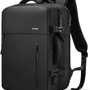 HOMIEE Carry on Travel Backpack Cabin Size, Expandable 30 40L Flight Approved Cabin Bag Hand Luggage Suitcase Backpacks Fit 15.6 Inch Laptop, Anti Theft Casual Daypack Water Resistant Hiking Rucksacks