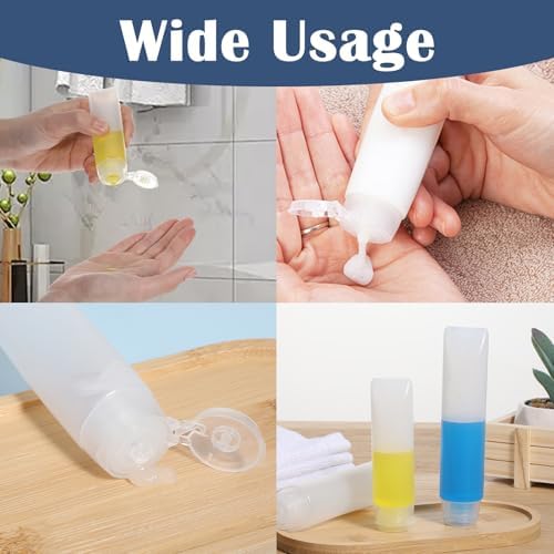 6pcs Travel Bottles,30ml & 50ml Clear Plastic Empty Squeeze Bottle,Transparent Refillable Cosmetic Containers Travel Size Bottles,Leak Proof Small Squeeze Bottles for Toiletries,Makeup,Shampoo - Image 5
