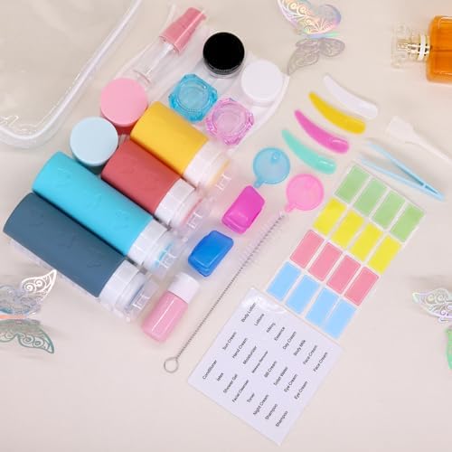 26 Pack Squeezable Silicone Travel Bottles Set - Empty, Leak-Proof, Refillable Containers for Toiletries, TSA Approved Travel Accessories for Women, Airplane Travel Essentials - Image 7