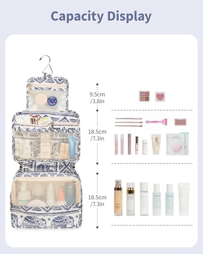 Travel Hanging Toiletry Wash Bag Makeup Cosmetic Organizer for Women Waterproof (Elephant) - Image 2