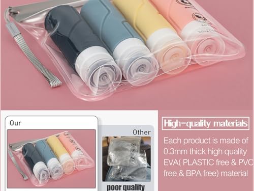 Clear Travel Toiletry Bag - Airport Security Liquids Bags, Airport Liquid Bag 20 x 20cm TSA Approved, Travel Accessories/Holiday Essentials Makeup Bags/HangLuggage for Men Women - Image 9