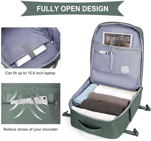 SZLX Cabin Bags for Ryanair 40x20x25 Underseat Travel Bag Carry Ons Ruscksack for Plane Hand Luggage Easyjet Cabin Bag 45x36x20 Travel Backpack Cabin Size Women Men Casual Daypack Fit 14 Inch Laptop - Image 4
