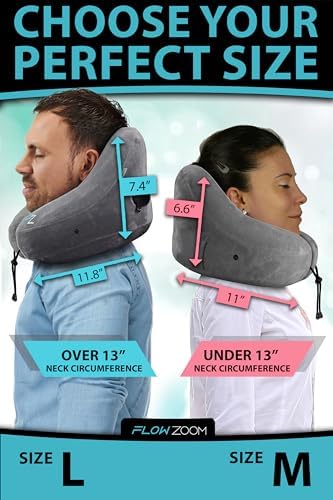 AIR Inflatable Travel Pillow for Airplane - Hooded Neck Pillow for Travel - Inflatable Travel Neck Pillow - Plane Pillow - Neck Cushion - Flight Pillow - Travel Neck Pillows - Grey - Image 5