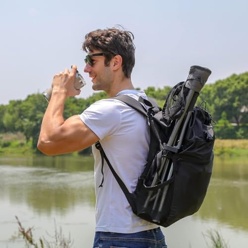 Portal Folding Stool Camping Stool Collapsible Tripod Portable Lightweight Fold away Small Chair Pop up Travel Seat for Hiking Backpacking Fishing Walking Events Festival Load 102KG - Image 2