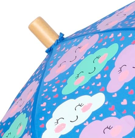 Hatley Girl's Printed Umbrella, Cheerful Clouds, One Size - Image 4