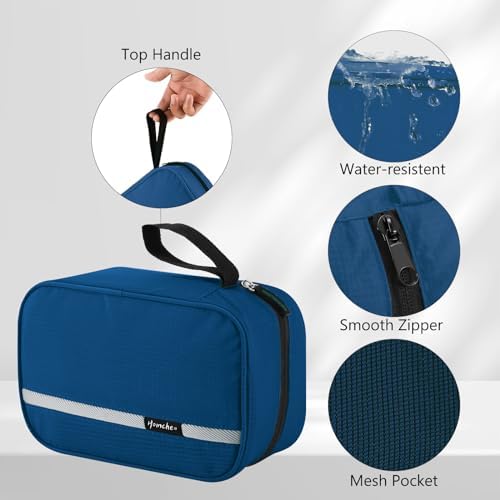 Hanging Travel Toiletry Bag, Waterproof Folding Portable Cosmetic Bag, Wash Bag for Men and Women (M, Blue) - Image 4
