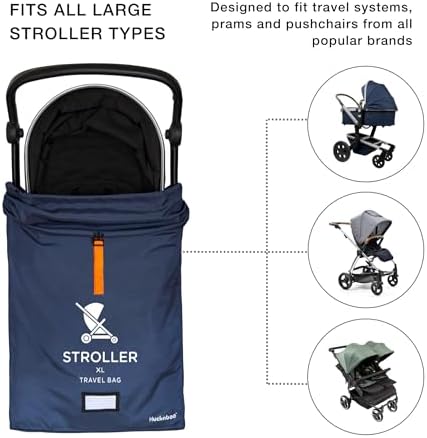 XL Stroller Travel Bag - Extra Large Pushchair and Pram Bag for Airplane, Navy - Image 4