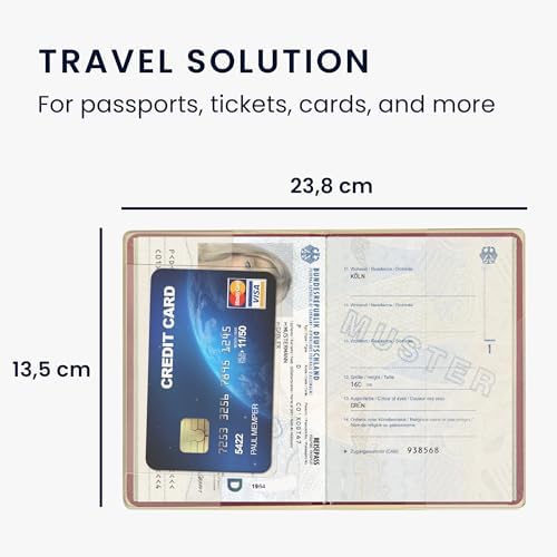 kwmobile Passport Holder Protective Cover - PVC and Plastic Passport Cover for Men and Women - Essential Travel Accessory - Black/Multicolor - Image 3