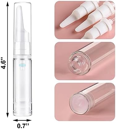 Desenda 3pcs Empty Travel Press Pump Bottles Small Face Serum Airless Pump Jars Lotion Eye Cream Container Vial Portable Essential Oils Refillable Toiletries Bottles (10ml) - Image 3