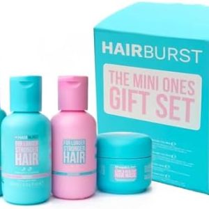 HAIR BURST Travel Gift Set - Mini Shampoo & Conditioner Set, Nourishing Mask and Volumising Elixir for Longer, Stronger and Healthier Hair Perfect for Travelling and Gifting