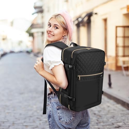 HOMIEE 40L Travel Backpack Womens, Large Carry on Cabin Backpack Travelling Backpack with Wet Bag & Shoes Bag, 17 Inch Laptop Suitcase Backpack Flight Approved Business Backpack with Charge Port - Image 2