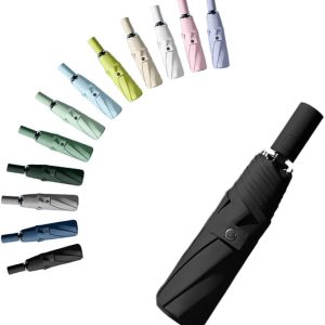 Travel Folding Umbrella Automatic Open/Close Handle Coating Layer Fabric Blocking/Portable Golf/Car Compact Umbrella/Lightweight Small Backpack/Rain Sun Anti UPF 50 UV Protection 99.9% /Men Women Kids
