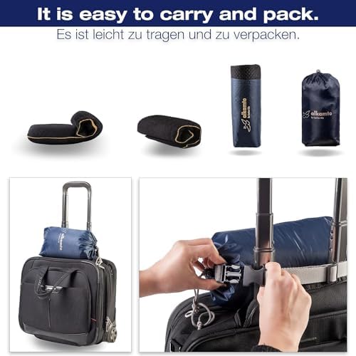 Travel Pillow - Ergonomic Neck Support Camping Memory Foam Pillow with Temperature-Regulating Pillowcase - Included Waterproof Travel Carry Bag - Image 3