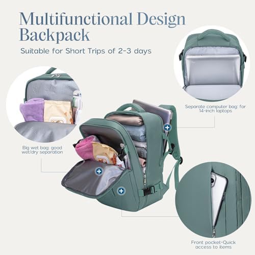 for Ryanair Cabin Bags 40x20x25, Travel Backpack with TSA Approved Clear Bag, Travel Bag Underseat Carry-ons Hand Luggage Bag for Travelling Casual Daypack for Ryan Air Plane - Image 6
