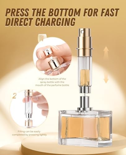 Perfume Atomiser Refillable, Travel Size Portable Atomiser Spray,Mini Empty Perfume Bottle,Leak Proof Cologne Dispenser for Women and Men,5ml(Gold) - Image 3