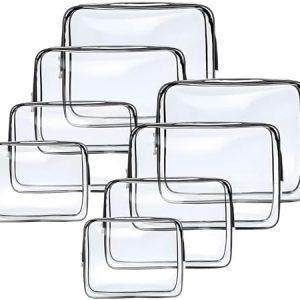 Clear Travel Cosmetic Bag with Zipper, 6PCS Clear Toiletry Bags, PVC Waterproof Travel Wash Bags for Family, Men, Women (Largea, Medium, Small, Minimum)