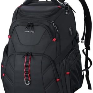 VANKEAN 17.3'' Travel Laptop Backpack TSA Friendly, Water Resistant Anti Theft Extra Large Backpack with RFID Pockets College Backpacks with USB Port for Men Women School Business Work Bag, Black