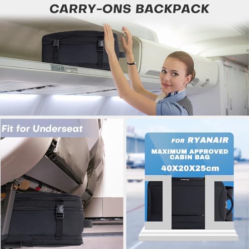 for Ryanair Cabin Bags 40x20x25, Underseat Cabin Bag Travel Bag Hand Luggage Bag Travel Backpack Cabin Size Carry-ons Cabin Backpack Flight Bag for Travelling - Image 2