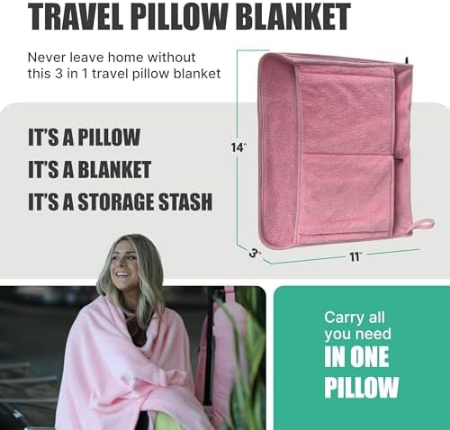 Take OFF Luggage Travel Pillow Blanket Black - Image 2