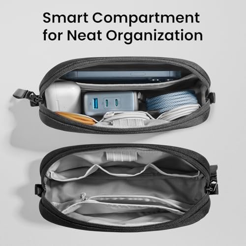 tomtoc Cable Organiser Bag Travel Pouch Water Resistant Accessory Bag Cord Organiser for Essentials, Tech Pouch Accessories Carry Storage for Power Bank, Charger, Airpods, USB, Pocket 3, Daily Items - Image 2