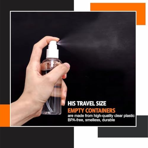5x Travel Bottles Set for Toiletries Empty Refillable Travel Bottles Clear Plastic Travel Liquid Containers Ideal For Shampoo Cosmetic Lotion Body Wash Makeup Shower Gel Hand Soap Travel 80ml (5PC) - Image 5