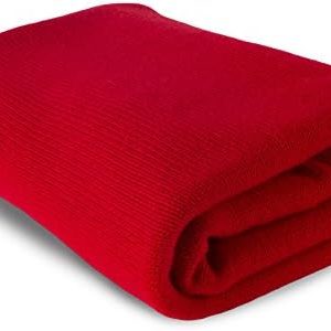 Love Cashmere Luxury 100% Cashmere Travel Blanket - Red - Made in Scotland