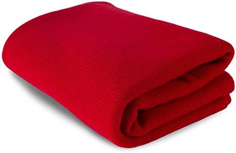 Love Cashmere Luxury 100% Cashmere Travel Blanket - Red - Made in Scotland